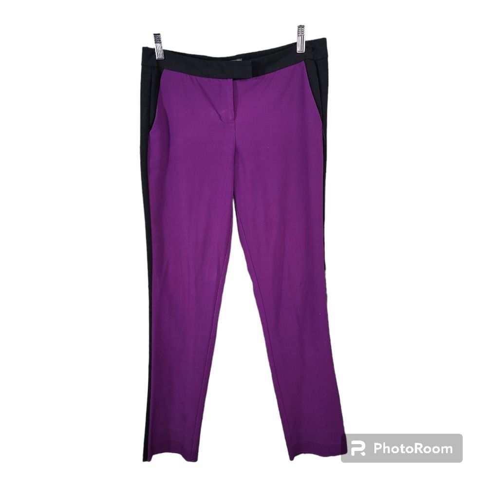 Vince Camuto Purple Colorblock Straight Leg Dress Pants Womens Size 4